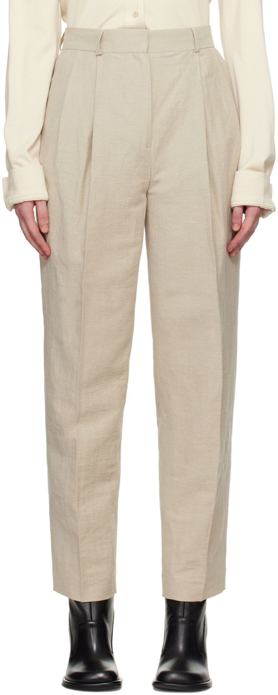 Панталони TOTEME Double-Pleated Trousers Бежово | 243-WRB847-FB0196, 0