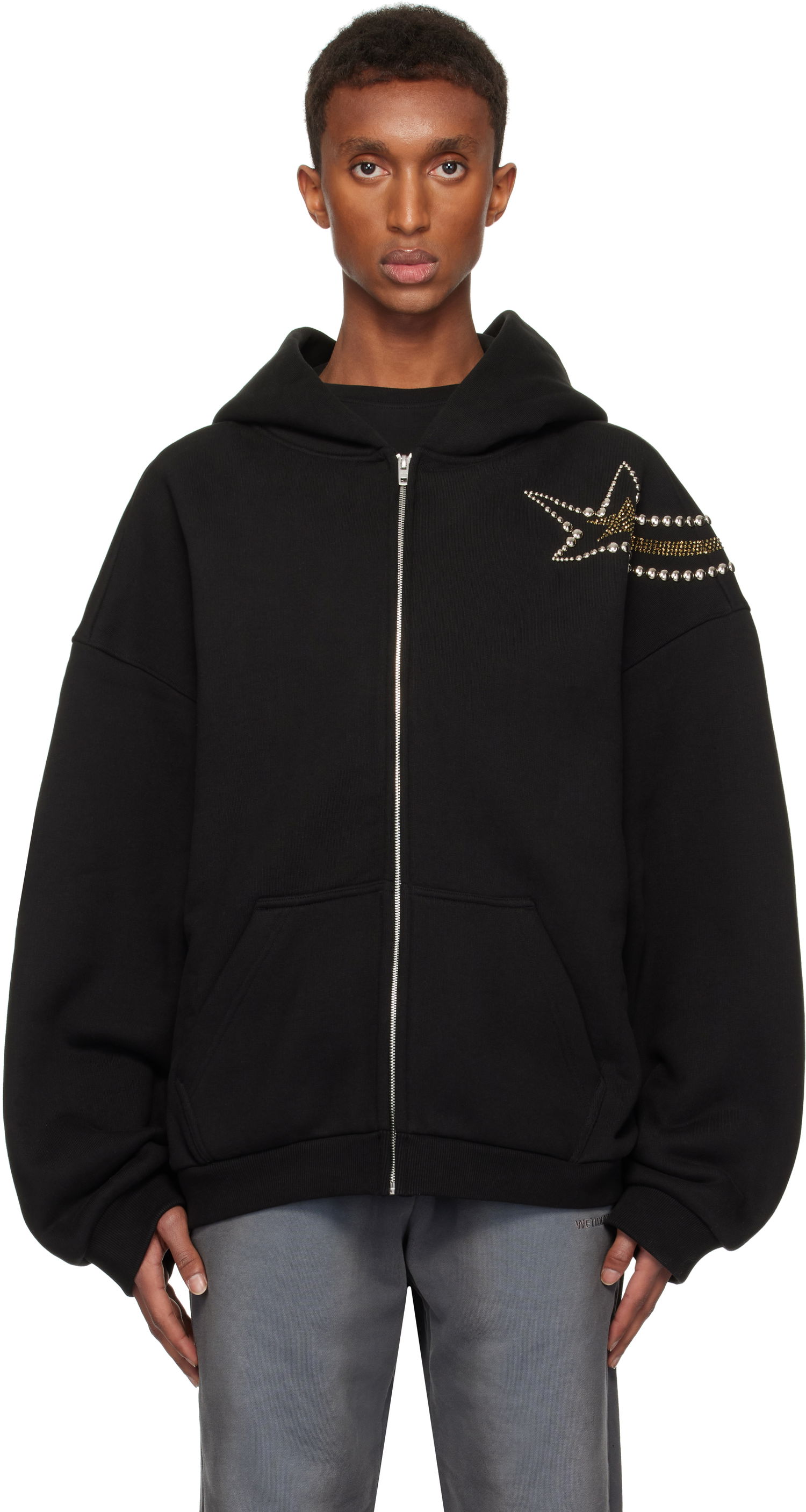 Суитчър We11done We11done Meteor Zip Hoodie Черно | WD-TJ3-24-864-U-BK, 0
