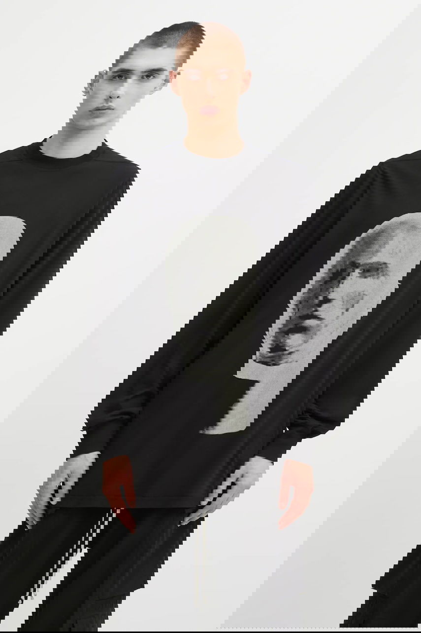 Тениска Rick Owens Rick Owens DRKSHDW Jumbo Long Sleeve T-Shirt with Print Черно | DU02E7261.RNEP1, 0