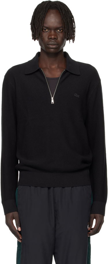 Поло тениска Lacoste Lacoste Half-Zip Polo Черно | AH5187_031, 0