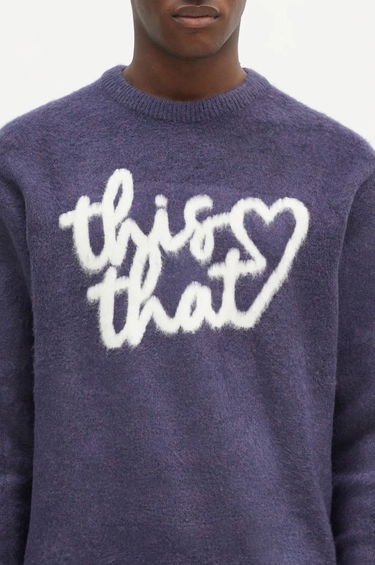 Пуловер thisisneverthat thisisneverthat Heart Logo Knit Sweater Лилаво | TN243KKNPK11, 3