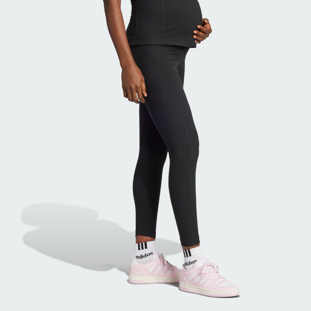 Клинове adidas Performance Rib High-Waist 7/8 Maternity Leggings Черно | JJ4632, 1