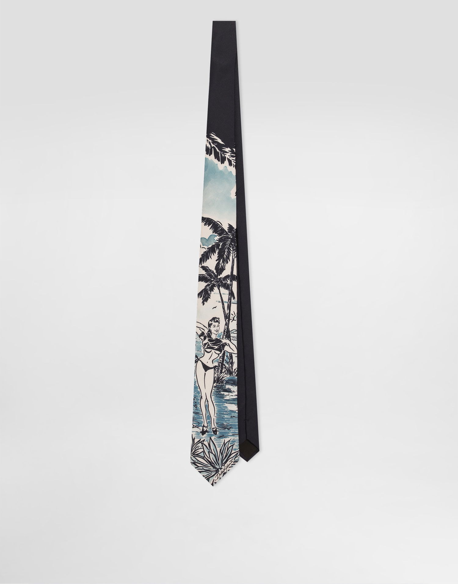 Аксесоари Dolce & Gabbana Dolce & Gabbana Pin-up Print Silk Tie Тъмно синьо | GT147EG0TJ5HB5RL, 0