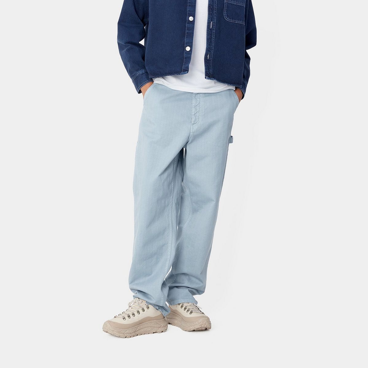 Карго панталони Carhartt WIP Single Knee Garment Dyed Pants Синьо | I033572_9, 0