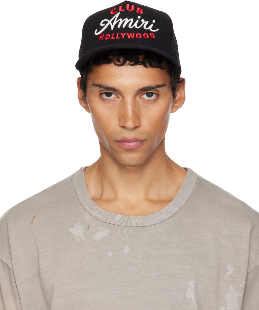 Шапка с козирка AMIRI AMIRI 'Club' Trucker Cap Черно | AMHATR1036