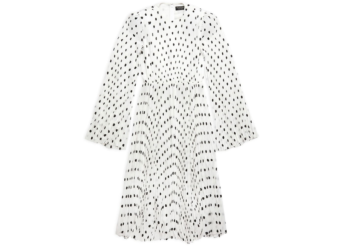 Pокля Balenciaga Hand Drawn Polka Dot Pleated Dress Бяло | 725088TNLD99040, 0