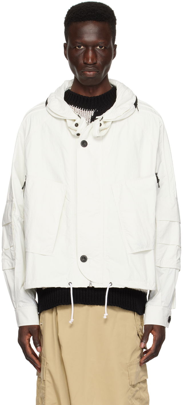 Яке Junya Watanabe Junya Watanabe Stowaway Hooded Jacket Бяло | WM-B007-051, 0