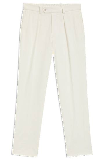 Панталони BOSS BECKHAM x BOSS Stretch Cotton Trousers Бяло | 50549203