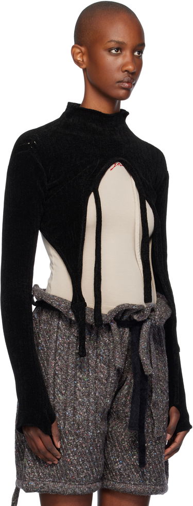 Пуловер Ottolinger Ottolinger Knit Strap Long Sleeve Sweater Черно | 707302, 1