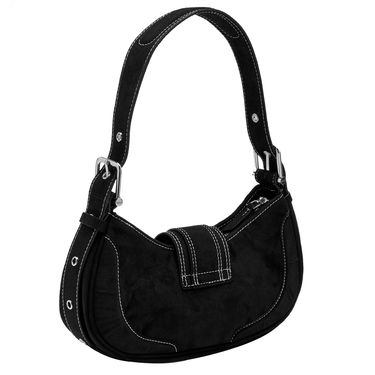 Дамска чанта OSOI Denim Hobo Bag with Buckle Черно | 22FB050-02-01, 2