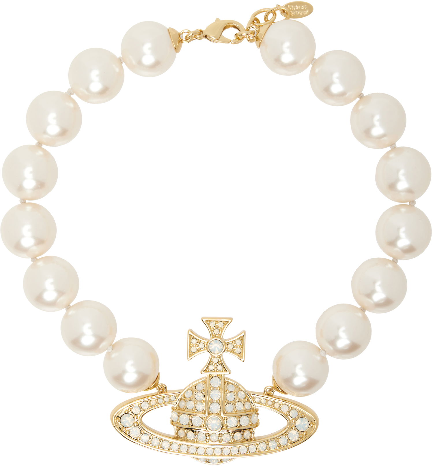 Колие Vivienne Westwood Necklace Crystal-Embellished With Faux Pearls Металик | 63010110-02R597-CN, 0