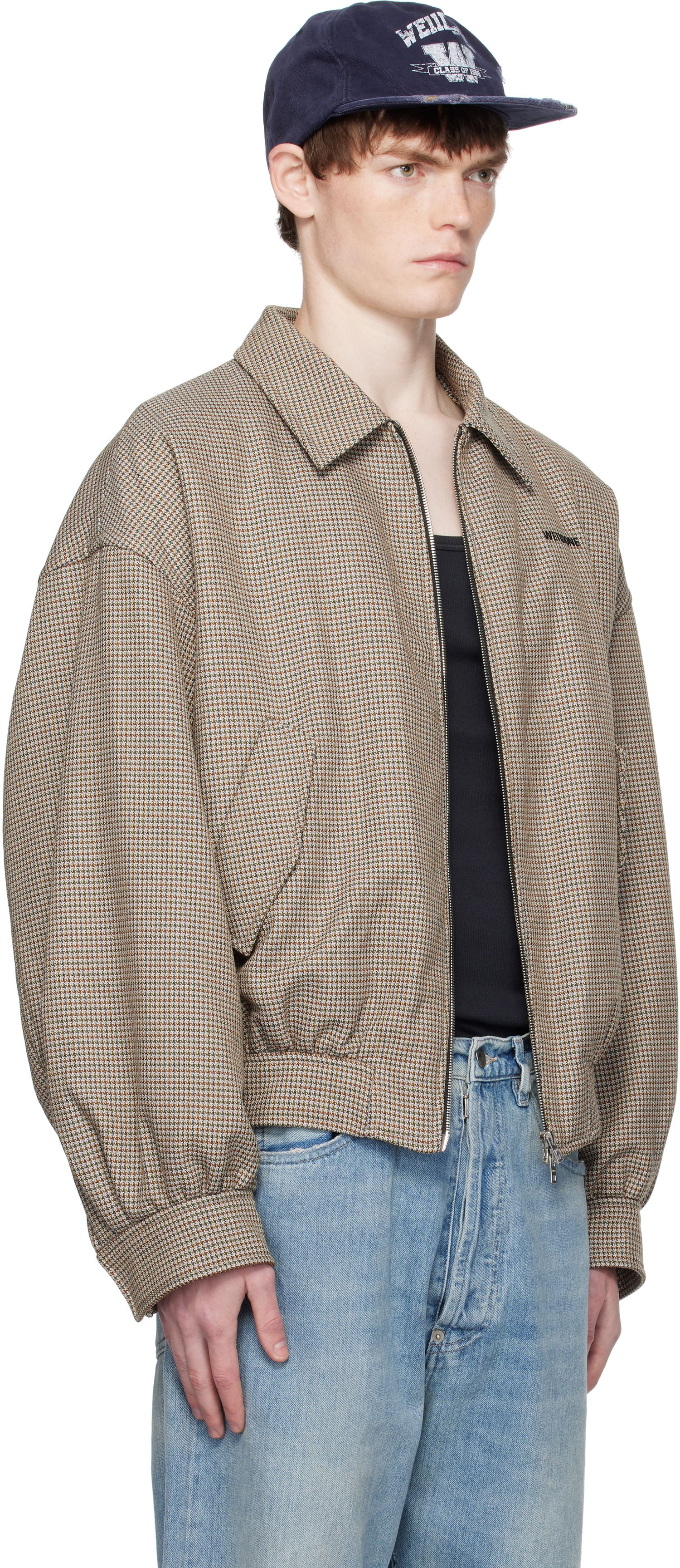 Яке бомбър We11done We11done Checkered Bomber Jacket Кафяво | WD-JK2-25-013-M-BG, 1