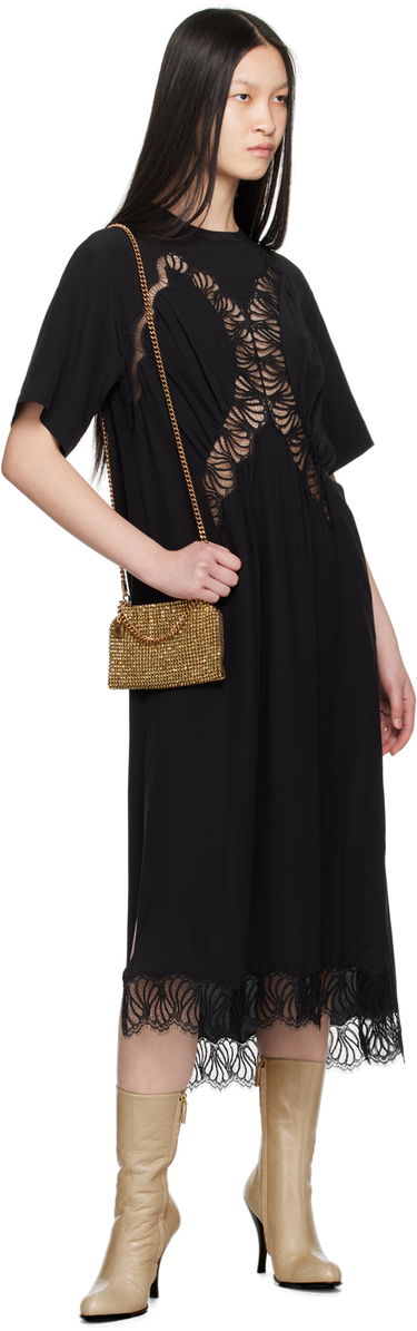 Pокля Stella McCartney Stella McCartney Gathered Lace Maxi Dress Черно | 6A03983BU216, 3