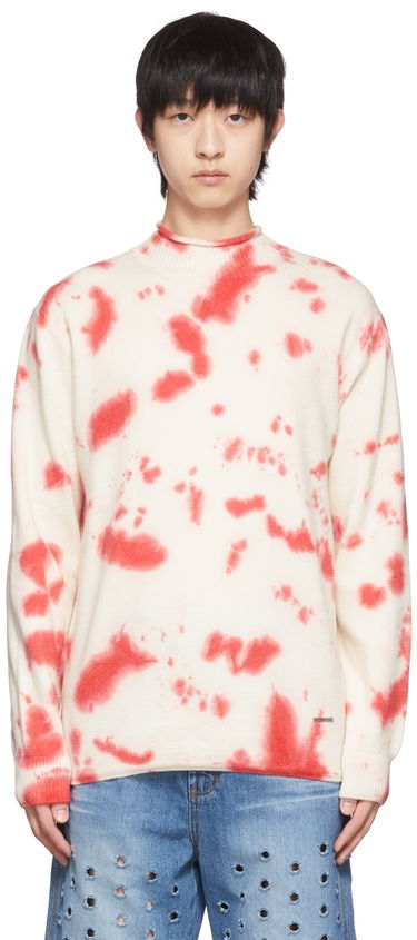 Пуловер We11done We11done Tie-Dye Mock Neck Sweater Червено | WD-KT1-22-604-U-RD, 0