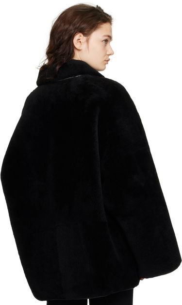 Палта TOTEME TOTEME Teddy Overshirt Shearling Jacket Черно | 244-WRO0135-LE0080, 2