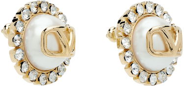 Обеци Valentino Garavani Gold Vlogo Signature Metal & Resin Earrings Бежово | 5W2J0T83HJY, 1