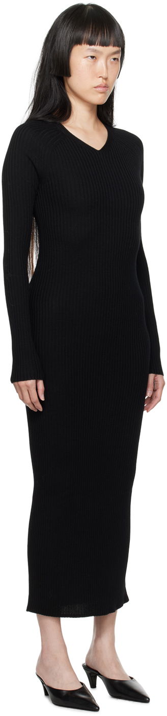 Pокля TOTEME TOTEME Ribbed Knit Midi Dress Черно | 234-WRTWDR154-YA0008, 1