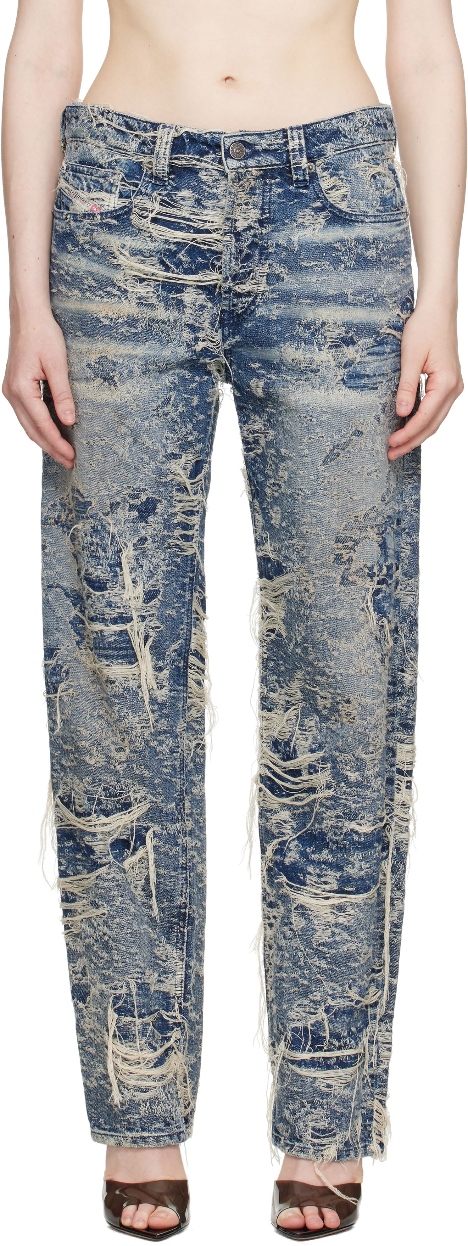 Дънки Diesel Diesel 1988 D-Ark Regular Fit Distressed Jeans Синьо | A19193 09M04, 0