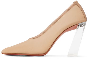 Кецове и обувки Amina Muaddi Half Glass Pump Heels Бежово | CHARLOTTE GLASS MESH PUMP 95, 2