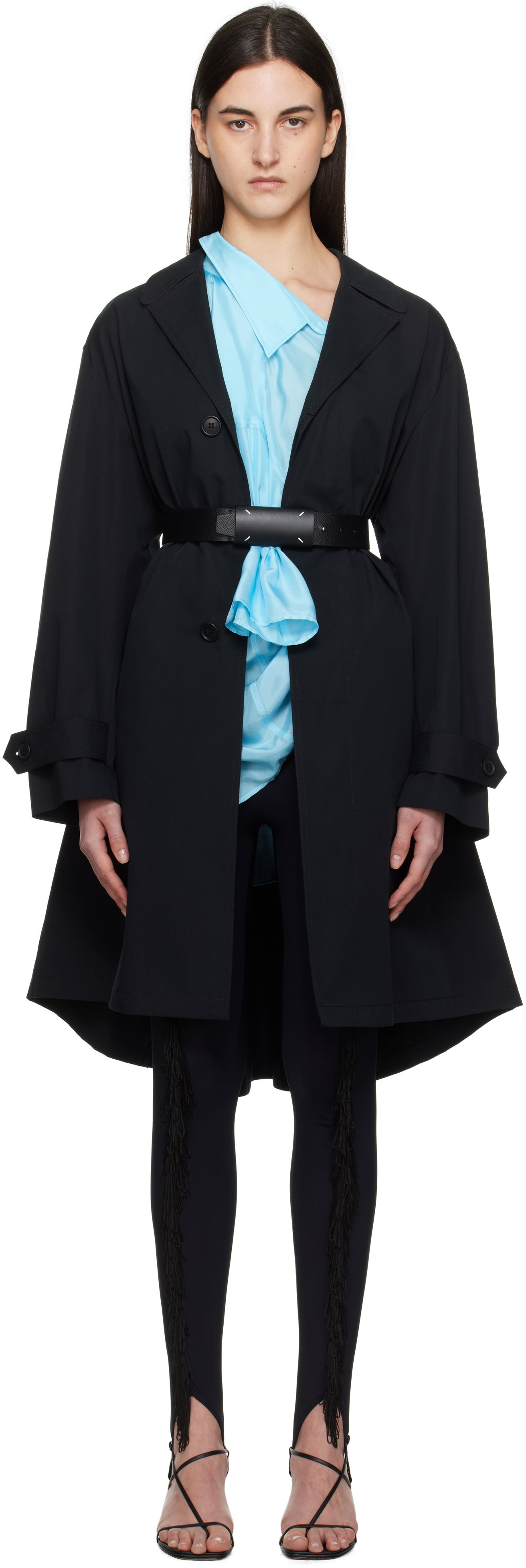 Тренчкот Maison Margiela MM6 Maison Margiela Spliced Trench Coat Черно | S52AH0078 S78537, 0