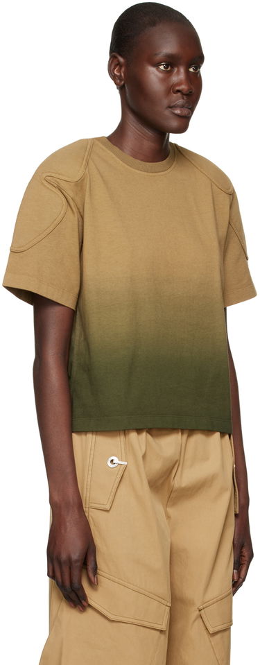 Съкратен топ Dion Lee Sunfade Gradient Cropped T-Shirt Кафяво | C3090R23, 1