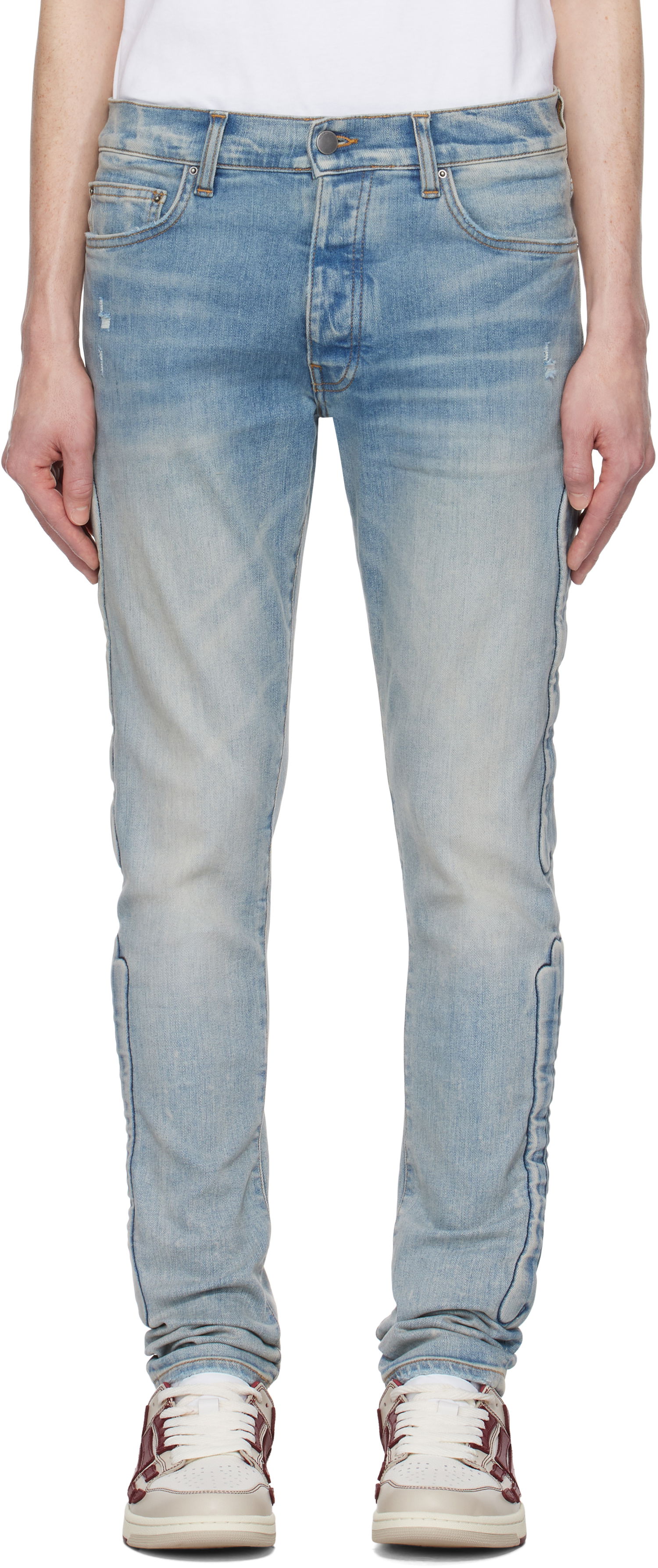 Дънки AMIRI AMIRI 3D Bones Skinny Jeans Синьо | AMDNSY1132, 0