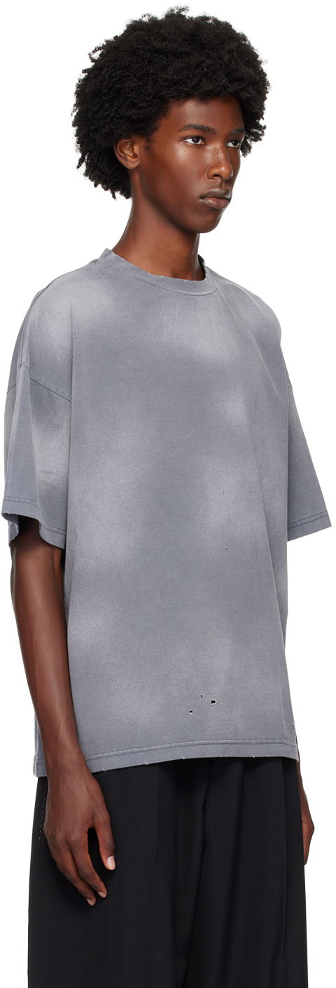 Тениска We11done We11done Distressed T-Shirt Сиво | WD-TT2-24-742-U-CH, 1