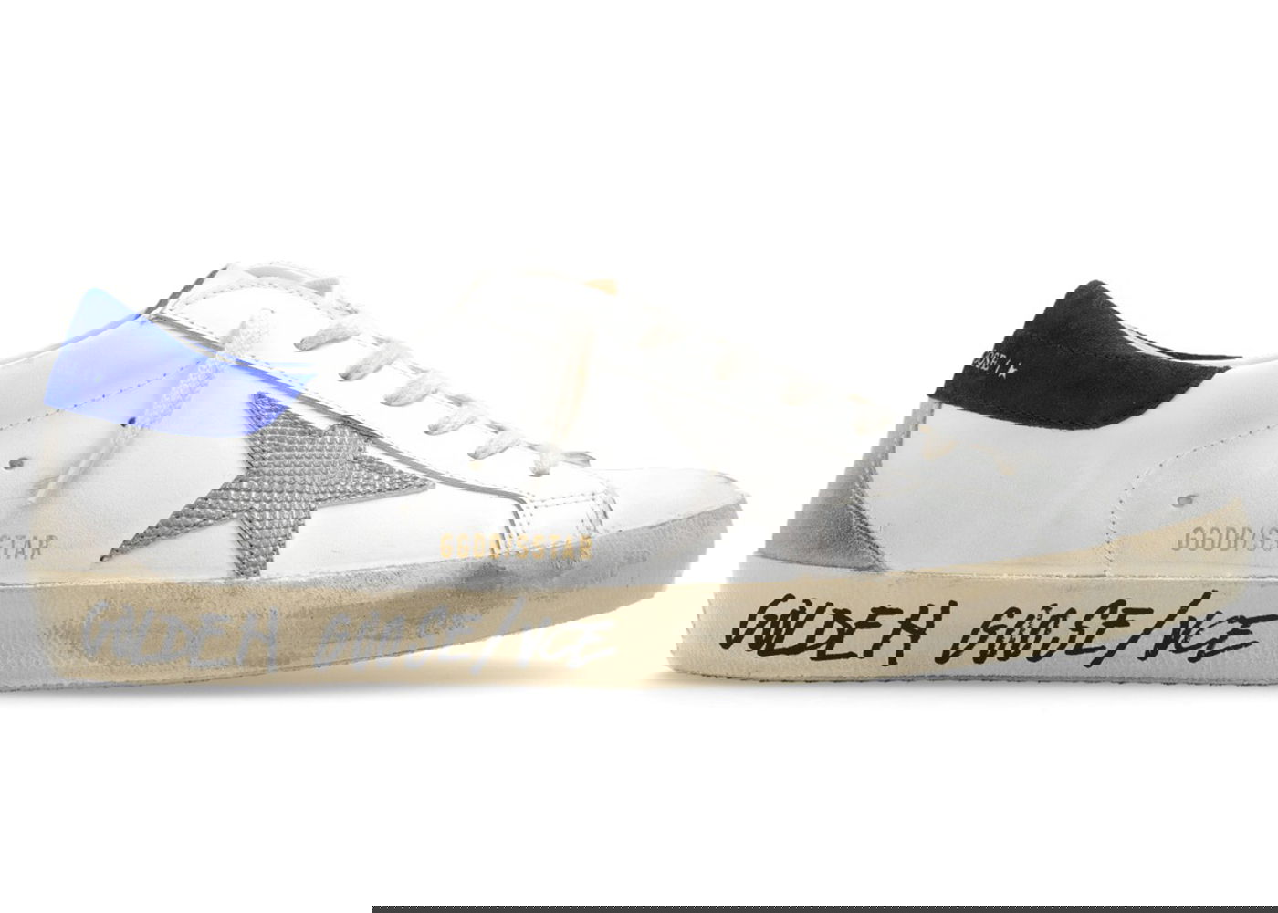 Кецове и обувки Golden Goose Super-Star White Snake Blue Бяло | GMF00102.F004797.11554, 0
