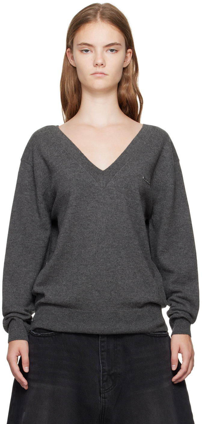 Пуловер We11done Deep V-Neck Sweater Сиво | WD-KT2-24-642-W-GY, 0