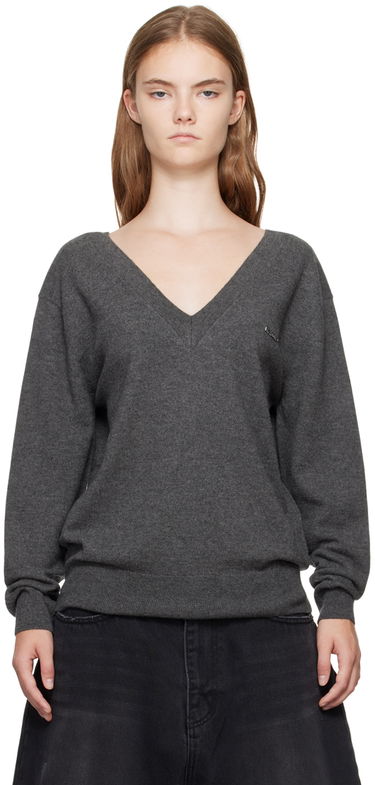 Пуловер We11done Deep V-Neck Sweater Сиво | WD-KT2-24-642-W-GY, 0