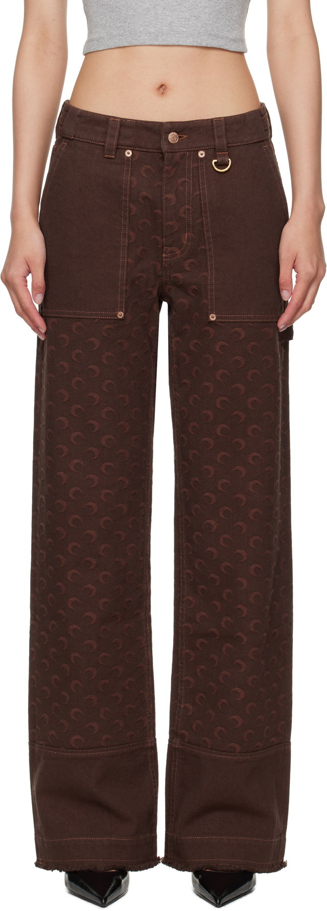 Marine Serre Moon Jacquard Twill Workwear Cargo Pants