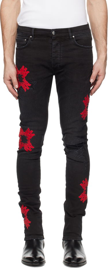 Дънки AMIRI Quad Applique Slim Fit Jeans Черно | AMDNSY1111, 0