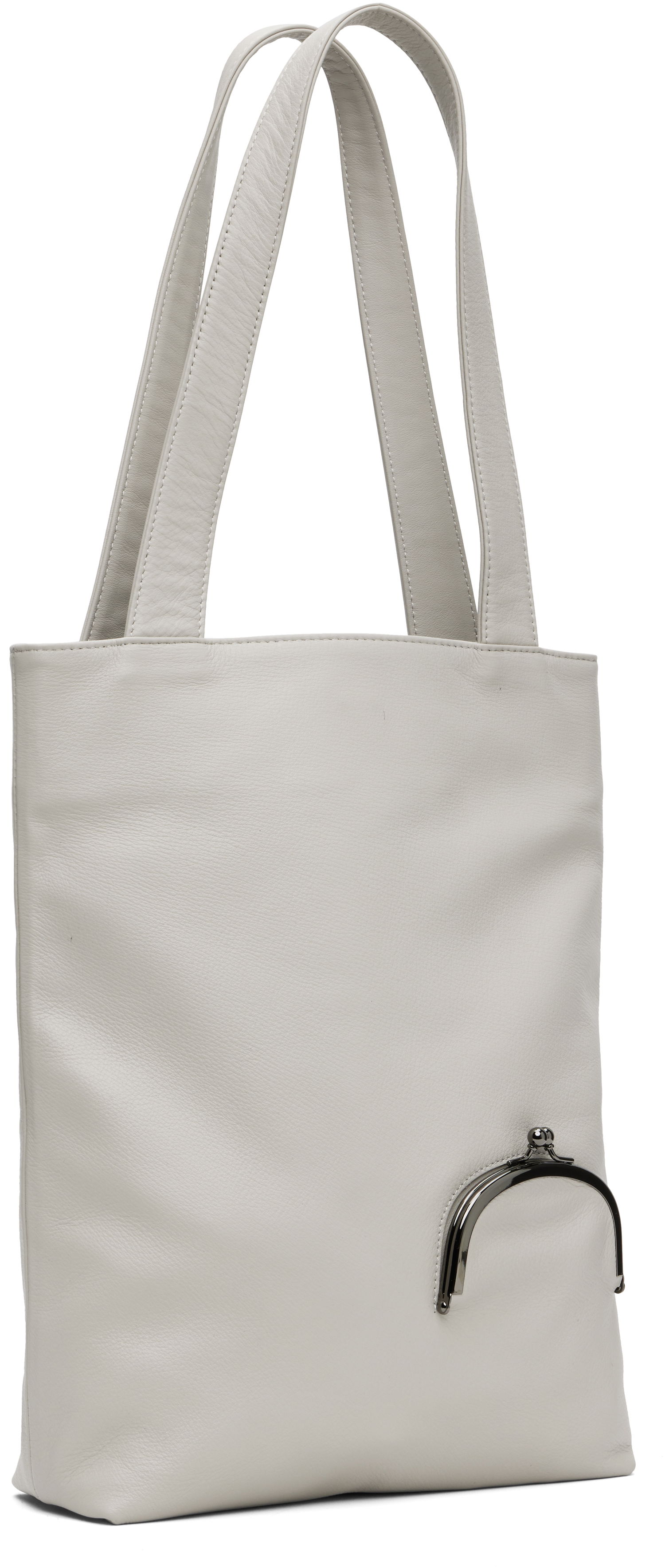 Голяма пазарска чанта Yohji Yamamoto YOHJI YAMAMOTO Clasp Tote Бяло | DP-I83-717, 1