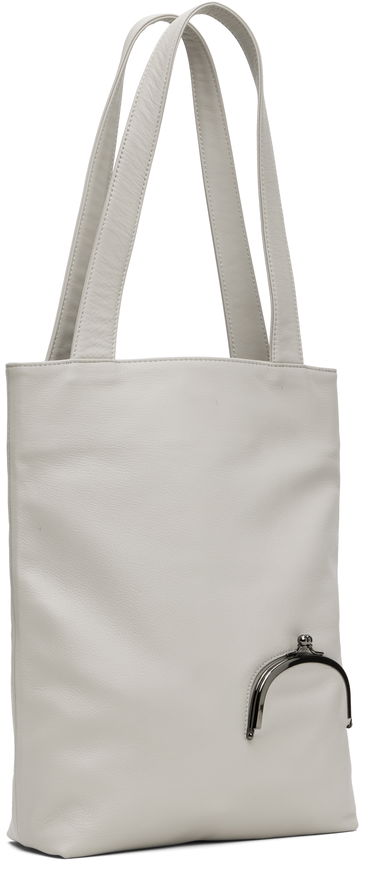 Голяма пазарска чанта Yohji Yamamoto YOHJI YAMAMOTO Clasp Tote Бяло | DP-I83-717, 1