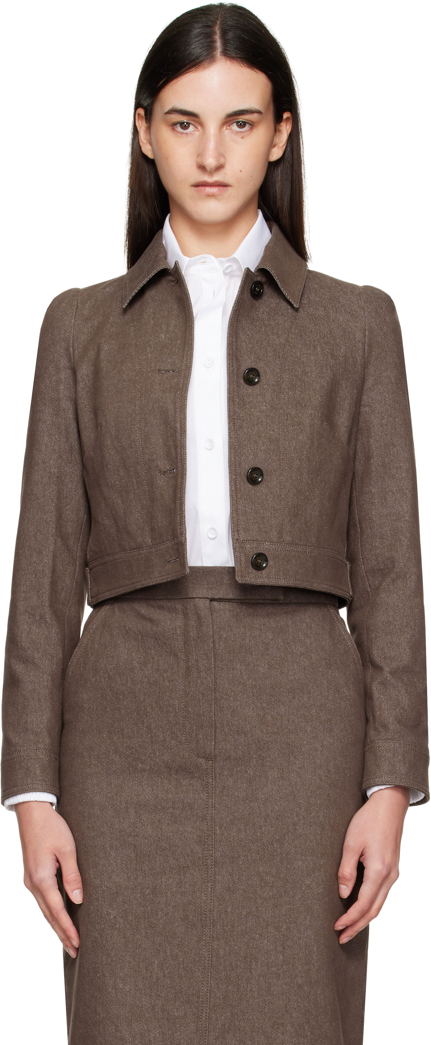 Яке Max Mara Max Mara Carpa Cropped Jacket Кафяво | 2511041013600, 0