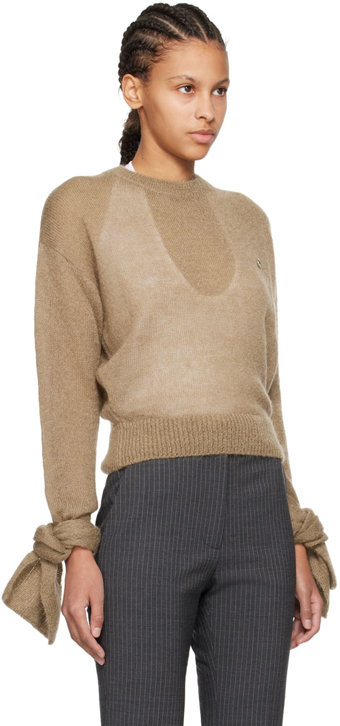 Пуловер Coperni Knotted Sleeve Sweater Бежово | COPML100648, 1
