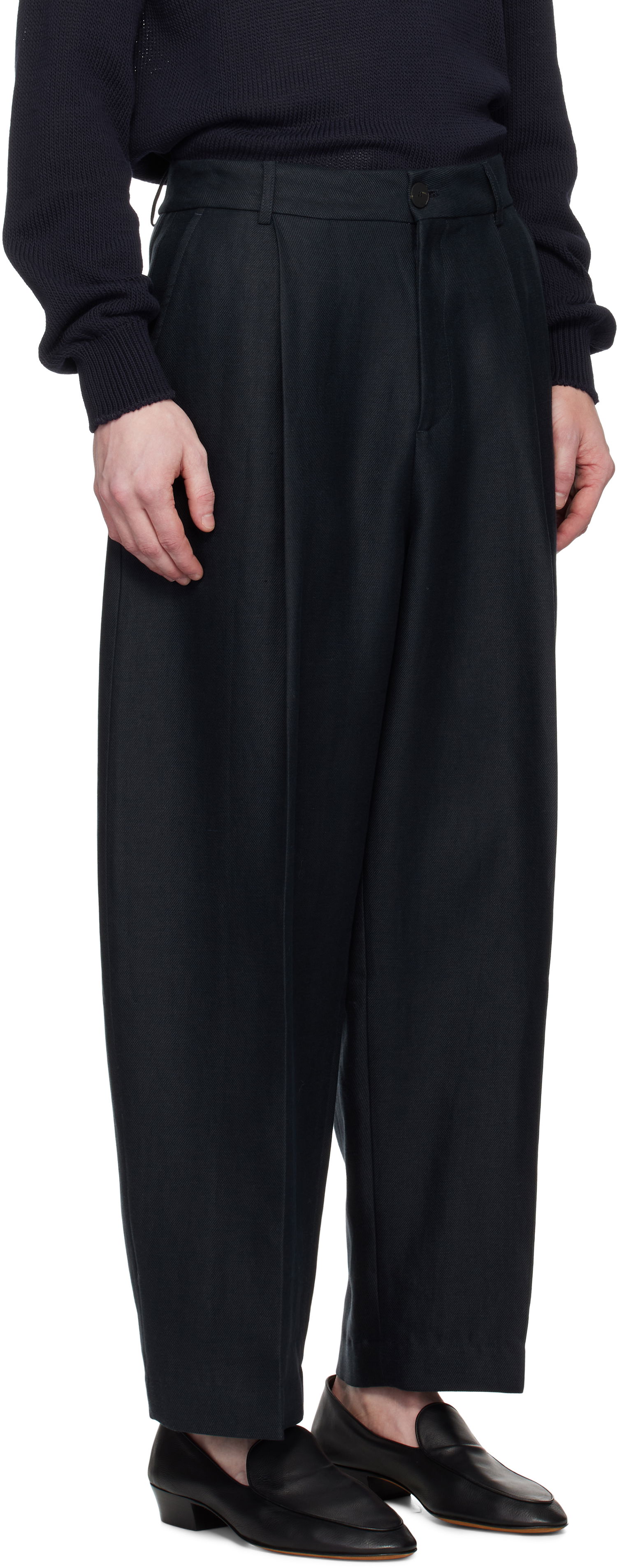 Панталони Studio Nicholson Studio Nicholson Ellis Pleated Trousers Тъмно синьо | ELLIS SNM-1074, 1