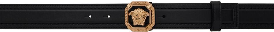 Колани Versace Black 'La Medusa' Leather Belt Черно | 1016069_1A11250, 0