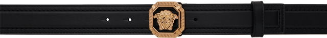 Black 'La Medusa' Leather Belt