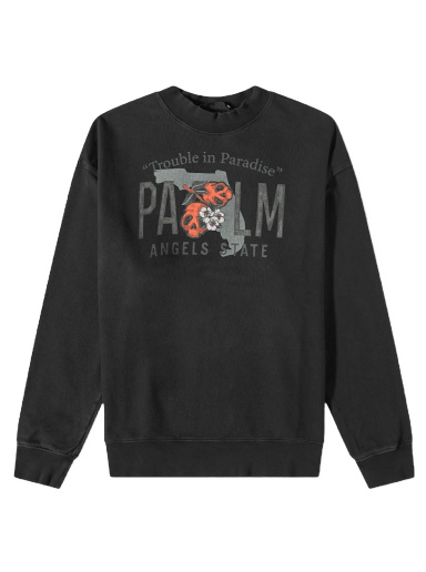 Суитчър Palm Angels East Coast Vintage Crew Sweat Черно | PMBA065S23FLE0031055