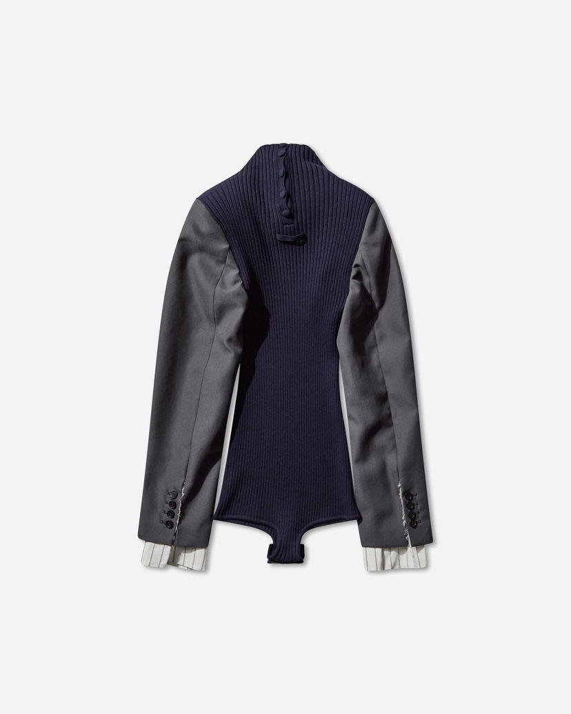 боди Jean Paul Gaultier Bi-Material Suit Bodysuit Тъмно синьо | 2504WPO037K017 5904