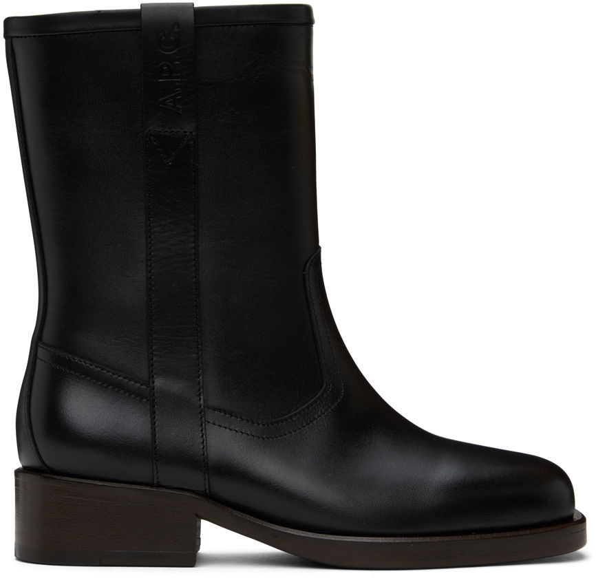 Облекло A.P.C. A.P.C. Héloïse Leather Boots Черно | PXBAA-F54282, 0