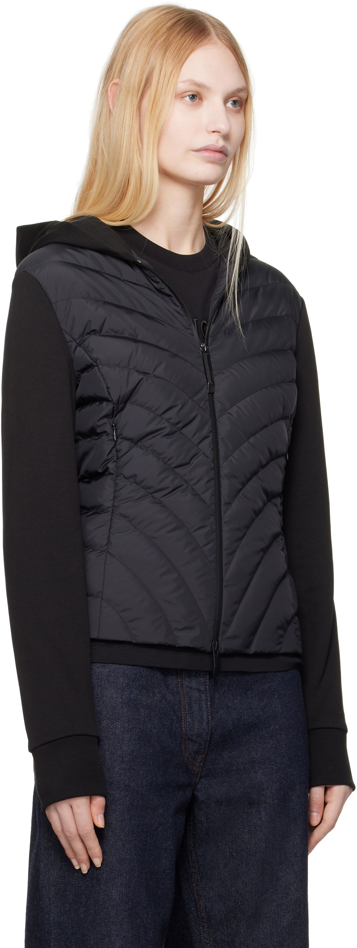 Суитчър Moncler Moncler Zip Up Hooded Down Cardigan Черно | K10938G00020809KZ, 1