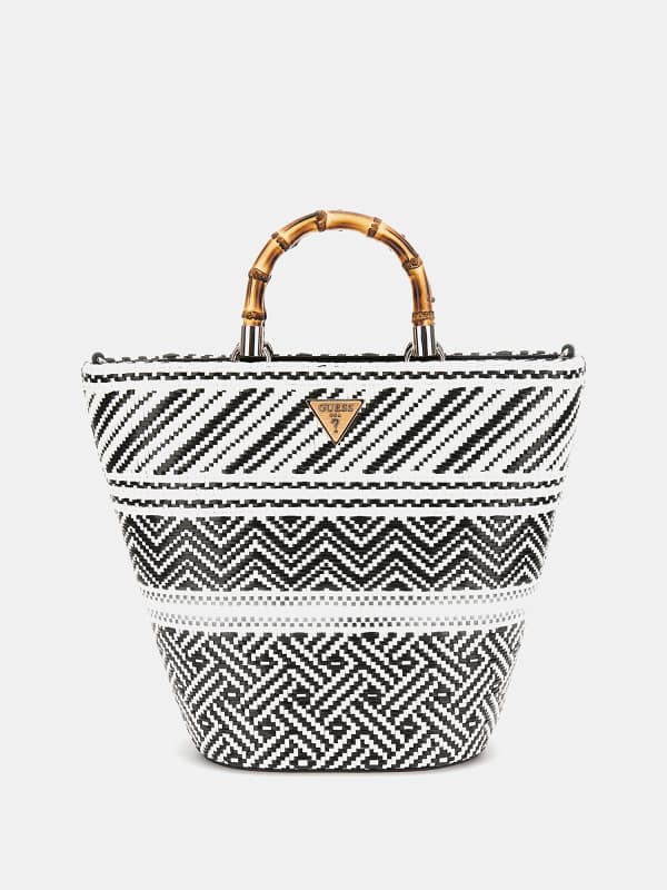 Дамска чанта GUESS Happyland Raffia Handbag Сиво | HWWG9343220, 0