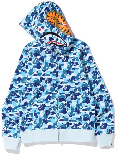 Суитчър BAPE ABC Camo Shark Full Zip Hoodie Синьо | 001ZPI201002M-BLU, 1