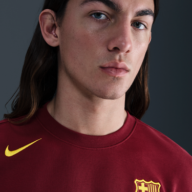 Суитчър Nike F.C. Barcelona Club Fourth Football Crew-Neck Cotton/Polyester Бургунди | FZ1259-677, 2