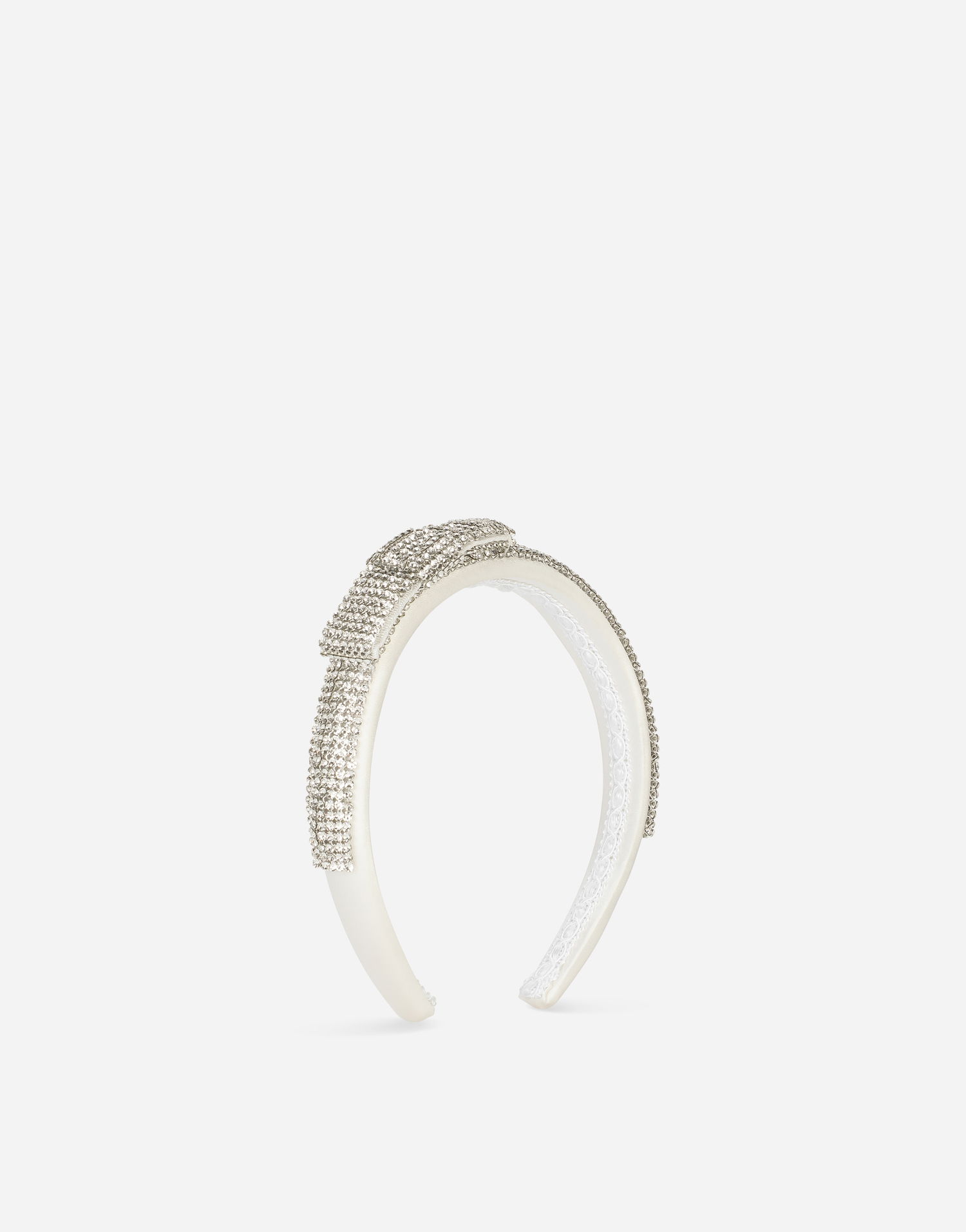 Значка Dolce & Gabbana Dolce & Gabbana Satin Headband with Crystals Бяло | LB3L58G7KU4S9000, 0