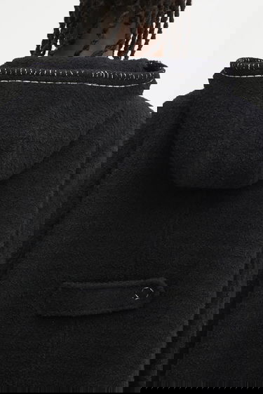 Палта ADER ERROR Wool Blend Hooded Coat with Contrast Stitching Черно | BO01FWCT0104BK, 4