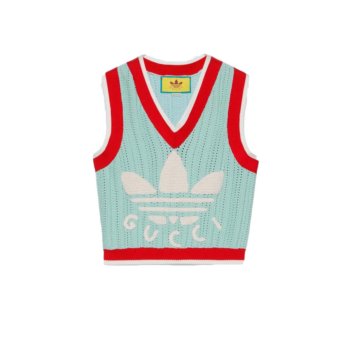 Пуловер Gucci adidas x Rib Stitch Sleeveless Top Light Turquoise Тюркоазено | ‎697711 XKCDW 4718, 0