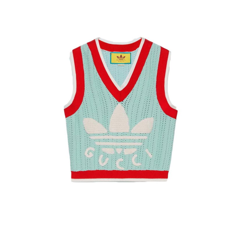 Пуловер Gucci adidas x Rib Stitch Sleeveless Top Light Turquoise Тюркоазено | ‎697711 XKCDW 4718